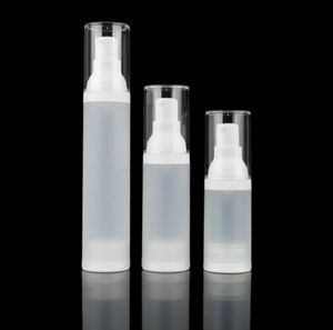 Flacone trasparente satinato da 30 ml 50 ml Contenitore cosmetico airless vuoto Bottiglie di lozione per pompa riutilizzabili portatili da 15 ml per i viaggi9033677