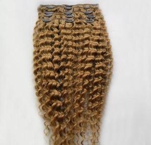 Kinky Curly Hair Clip in Human Hair Extensions 8 PiecesSet Remy Hair ClipIns Full Head 8PcsSet 100 Gram 10quot26quot3038431