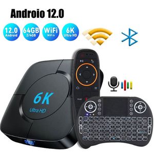 Caixa de tv inteligente android 12 h618 32gb 64gb 2.4g/5ghz wifi bluetooth android caixa de tv suporte 6k hdr media player 3d vídeo set top box