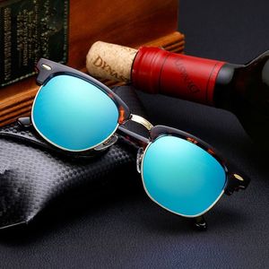 Luxury-High Quality Glass Lens Brand Designer Fashion Solglasögon för män och kvinnor UV400 Sport vintage solglasögon med fall och 296A