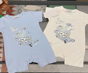 Luxury Newborn Baby Boy Girl Clothes Rompers Designer Cotton Zoo Elephant Short Sleeve One Pieces Jumpsuit Infant Kids Outfits6100887