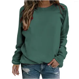 Women's Hoodies Sweatshirts Women Fashion Multicolored Solid Volor Girls Oversized Tracksuits Pullover Round Neck Long Sleeves Clothing