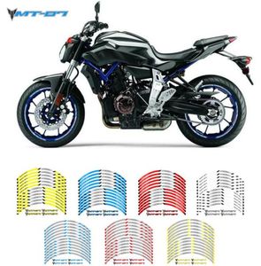 Motosiklet Lastiği İç Kenar Şerit Koruma Çıkartmaları Gece Yansıtıcı Güvenlik Uyarısı Yamaha MT07 MT071154971 için Dayanıklı Çıkartmalar