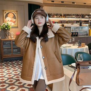 2023 Lamb Hair Women's Mid Length All Haining And Wool Integrated Merino Fur Coat Winter 688091