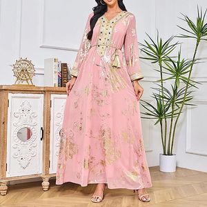 Ethnic Clothing Long Dress Belt Party Evening Dubai Islamic Muslim Eid Woman Abaya Ramadan Dresses Elegant Jalabiya