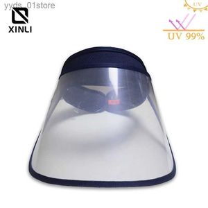 Geniş Memlu Şapkalar Kova Şapkaları Açık UV Koruma Plastik PVC Sert Güneş Vizör Şapkalı Siyah Kafa Bandı Şeffaf Lens Boş Top Hats Sport Golf C L240308