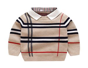 28T Toddler Kid Boy Clothes Autumn Winter Warm pullover Top Long Sleeve Plain Sweater Fashion Knitted gentleman Outfit Y2008318676479