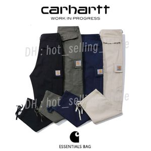 2024 Дизайнерские брюки Carhart Carharrt Модные мужские повседневные брюки из чистого хлопка в клетку с несколькими карманами Carharrt 17