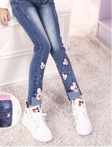 2018 nuova moda primavera e autunno bambini039s pantaloni denim per ragazze bambini039s pantaloni casual testa di Topolino cartone animato7539164