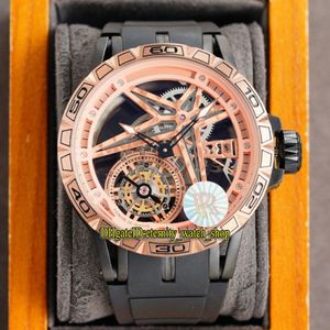 eternity Orologi sportivi RRF Alta qualità 0479 Quadrante scheletrato Orologio meccanico a carica manuale da uomo Acciaio inossidabile 316L Cassa in oro rosa Rubber252K