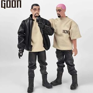 Anime Manga Goon 1/6 Fashion Trend Leather Set for Male Soldier with 2-head Sculpture 12 inch Action Picture Full Set of Mobile Doll Model Gifts J240308