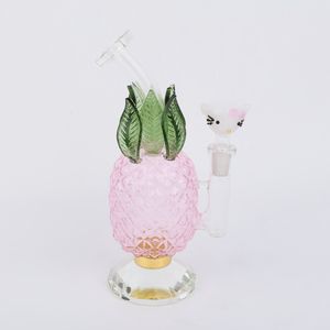 In Stock Fast Delivery Diamond Base Gold Ring Pineapple Style Glass Smoking Bong/Hand Blown Smoking Glass Bong/Fancy Smoking Bong