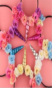 50pcs Unicorn Horn Hairband Kids Unicorn Headband for Party DIY Hair Accessories Flower Hair Clasp Cosplay Crown Baby Headband Cat2918879