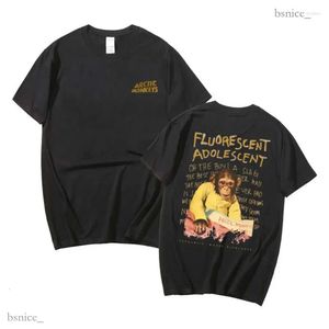 Mäns T-skjortor Arktiska apor Florescent Adolescent Graphic T-shirt Män kvinnor Casual överdimensionerad kort ärm T-shirt Male Black Vintage Shirt 605