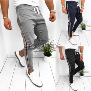 Men's Men Summer Sport Gym Fit Running Joggers Stripe Trousers Sweatpants 240308