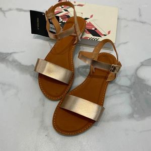 Verão 511 sandálias casuais femininas lindas sapatos clássicos couro fêmea grande tamanho 37-41 não deslizamento com sandalias de conforto Mujer 602 413 5