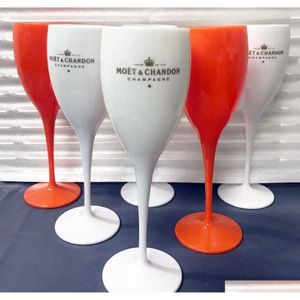 Bicchieri Moet acrilico infrangibile bicchiere da vino champagne plastica arancione bianco Chandon vino ghiaccio calice imperiale213U