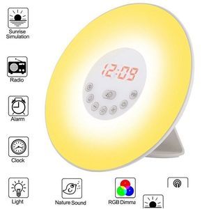 Nattlampor brelong wake-up lampe smart led natt väckarklocka colorf luminous atmosfär lampor 1 st.