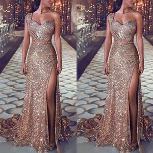 Wedding Party Dress Female Evening Elegant Sexy Deep V Neck One Shoulder Sleeveless Sequined Long Maxi Dresses For Women 2023 240227