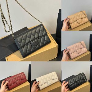 zincir debriyaj torbası omuz torbası kadın tasarımcı klasik mini çanta zincir havyar çanta tahıl yüzey parlak buzağı crossbody çanta flip çanta 240315