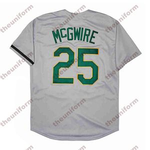 Rozmiar mężczyzn S-4xl zszyty Oakland Mark 25 McGwire 34 Baseball Jersey