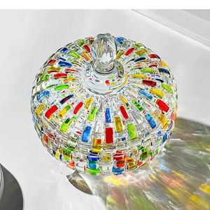 Crystal Glass Jar with Lid Living Room Desktop Candy Storage Jar Jewelry Storage Container Dried Fruit Storage Box Home Products 240307