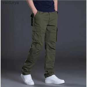 Men's Designer Spring Cargo Baggy Regular Cotton Trousers Combat Tactical Multi Pockets 240308