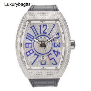 Franck Muller Uhr Schweizer Uhren Automatik Box Zertifikat Komplett Frank mit diamantbesetzter mechanischer Herrenuhr V45