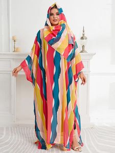 Ethnic Clothing Middle Eastern Islamic Chiffon Multicolour Print Long Dress Muslim Women Dubai Abaya Robe Femme African Evening Maxi Dresses