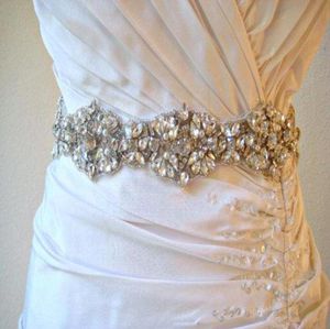 Bröllopsbälte brudmidjeband Långt band Satin Bröllop Sash White Bead Only Belt Wedding Accessories PB0095628109