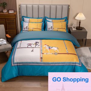 All-match Duvet Cover Washed Tencel Bed Four-Piece Set Summer New Bed Sheet Bare Sleeping Breathable Quilt Cover Pillowcase Wholesale