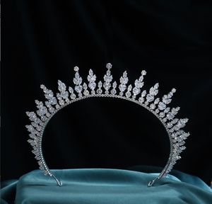 Accessori per capelli da sposa di lusso Corone e diademi nuziali AAA Zirconia Spose Diadema Corone Fascia per capelli Gioielli per capelli Copricapo 240305