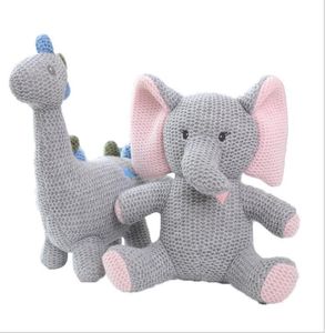 Easter Bunny Dolls Unicorn Rabbit Doll Knitted Dinosaur Elephant Toys Bear Animals Plush Stuffed Toy Creative Baby Rattle Doll Gif8617681