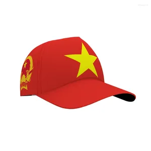 Cappellini da baseball Vietnam Gioventù Fai da te su misura gratuito Nome Numero Vnm Cappello Bandiera della nazione Vn Vietnam Vietnamita Paese Stampa Po Logo Berretto da baseball