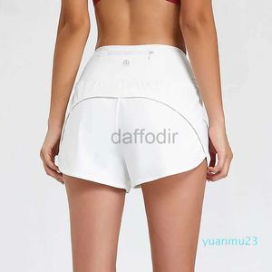 Aktif Pantolon Lulu Şort Yoga Kıyafet Setleri Sport Hotty Sıcak Gündelik Fitness Yoga Taytlar Lady Girl Egzersiz Salonu iç çamaşırı arkada fermuarlı cep ile çalışıyor