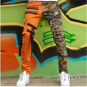 Men's Jeans 2023 Mens Jeans High Street Straight Loose Overalls Oversized Stitching Denim Trousers New Fashion Hip-hop Mens Casual Pants S-3XL 240308