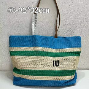 Fashion Designer Tote Bags with Stripe Women's Summer Holiday Beach Straw Bag Big Capacity Woven Shoulder Bags 19123