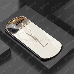 Designer Phonecase Luxus Glas Spiegel Handyhülle für IPhone 14 Pro Max Plus 13 Mini 12 11 XR XS 8P 7P Mode Buchstaben Hüllen Stoßfest 2024