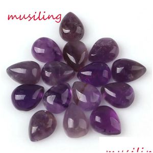 Stenvatten droppe platta pärlor 6x8mm naturlig ädelsten Löst DIY för smycken som gör roskvarts Amethyst etc. Charms Drop Delivery Jewelr Dhoex