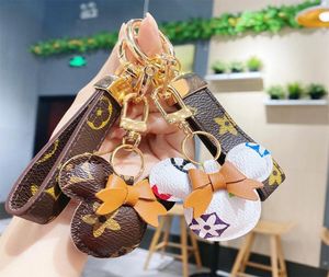 Mouse Design Car Keychain Flower Bag Pendant Charm Jewelry Keyring Holder for Women Men Gift Fashion PU Leather Animal Key Chain A2047319