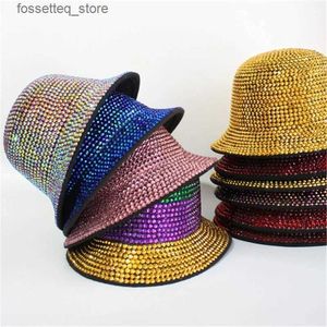 Wide Brim Hats Bucket Hats Bucket Hat Fisherman Hat for Woman Men Shinning Nightclub Bucket Hat L240309