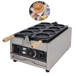 Macchina per cuocere la torta per waffle rotonda con moneta 220V Macchina per waffle con moneta d'oro elettrica Macchina per waffle con moneta per formaggio