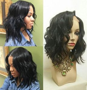 Brasileiro virgem remy onda solta perucas dianteiras do laço 545039039 seda superior curto bob perucas de cabelo humano da parte dianteira do laço com cabelo natural1091120