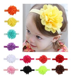 12 Farben Blumen Stirnbänder Baby Kinder Haarstäbchen Elastische Kinder Haarschmuck Blumen Mädchen Stirnbänder Säuglingsstirnband KH2269552625