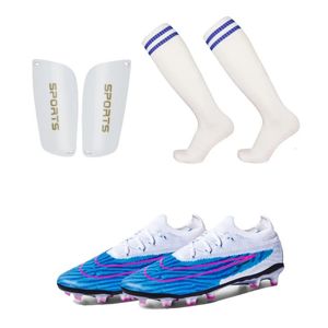 Fotbollset Mens Shoes and Sock Plastic Shin Guard Adults Kids Tffg Professional Training Football Boots Storlek 3545 240228