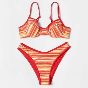 2021 New Steel Tray Printed Sexy Bikini Split Swimwear for Women