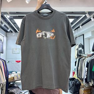 2024SS Sommer Tees Männer T-shirt T Vintage Schwarz Kurzarm Sommer High Street Tragen Echte Bilder