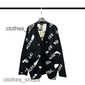 Hoodies Yüksek Mens Kalite Balenciga Sweaters Sweaters Tasarımcı Tavan Markası Sonbahar ve Kış Tam Basılı Örme Araba NNKV TXT8 FPHN