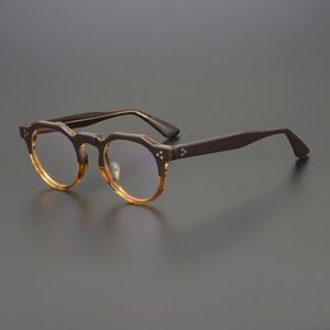 Montature per occhiali da sole alla moda Montature per occhiali in acetato da uomo Designer vintage Occhiali da vista rotondi Miopia Lettura da donna Prescrizione Clear2153