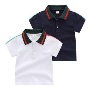 Camicie per bambini T-shirt scozzesi per bambine e bambini T-shirt estiva a maniche corte Colletto rovesciato Camicia in cotone per bambini Top per bambini T-shirt 2-7 Sì Dhgfr